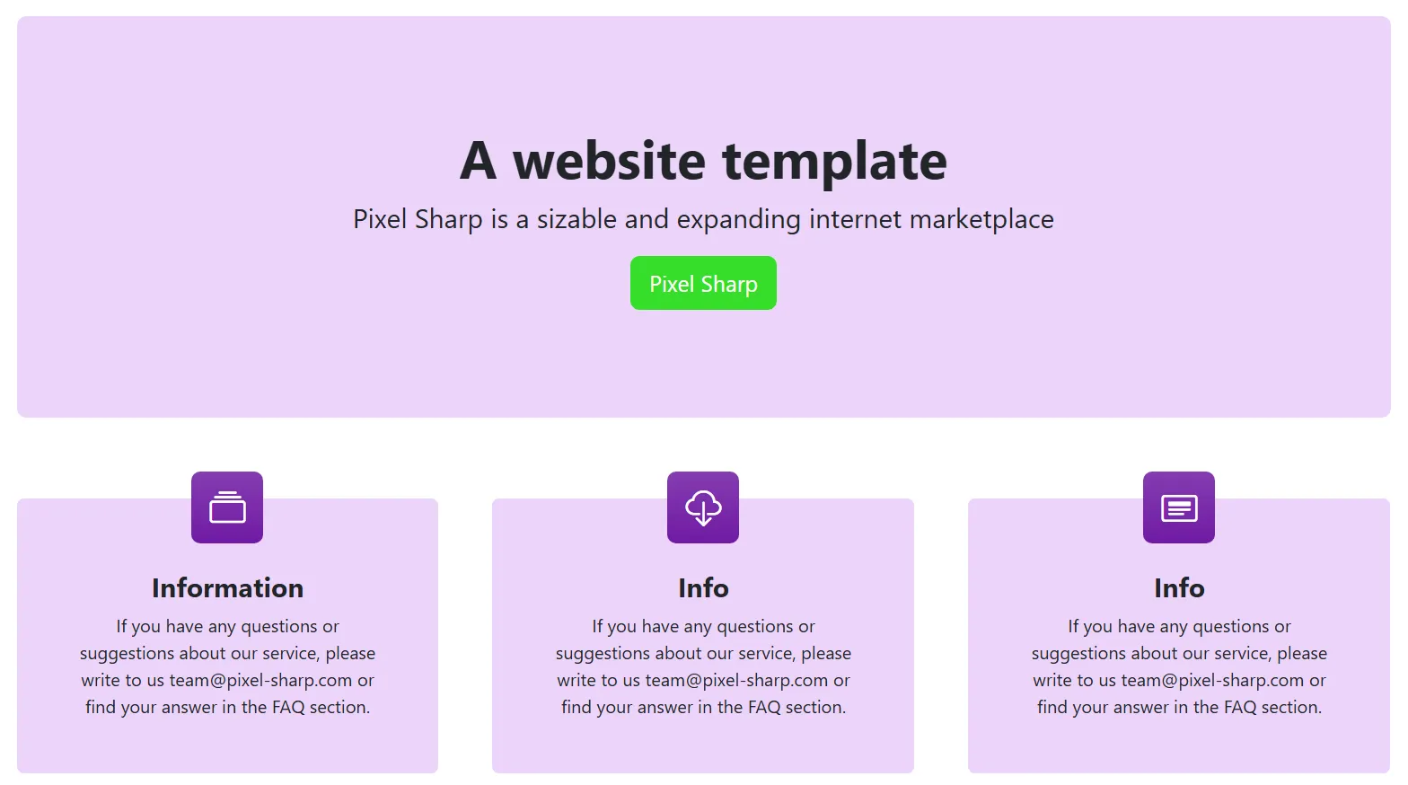 User-friendly template (Purple)