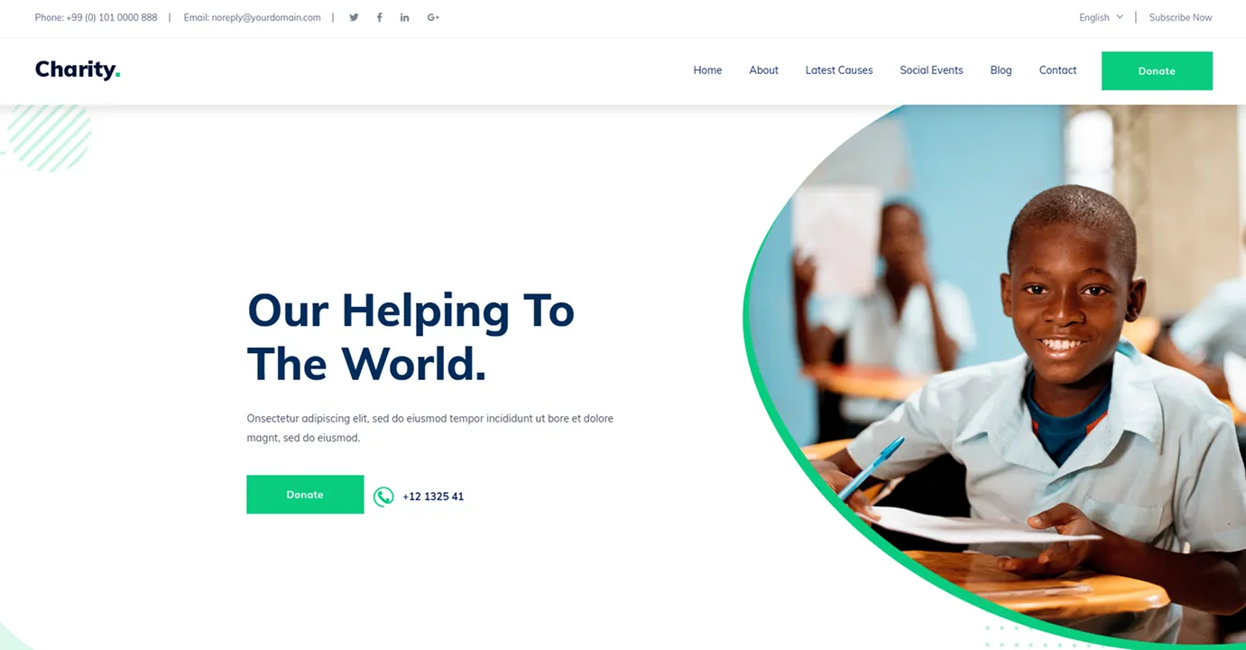 Charity Website Template (Green)