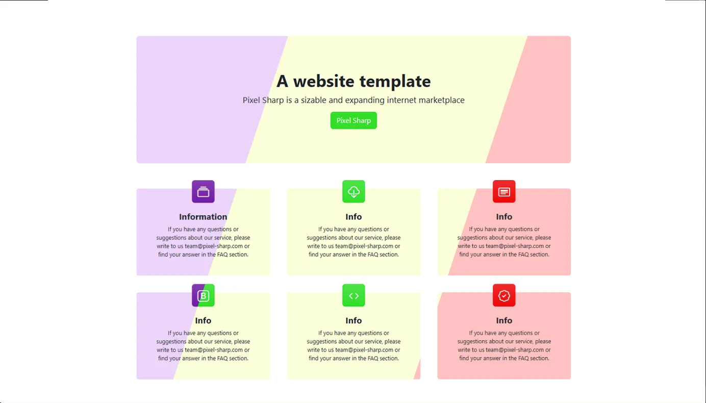 One-page website templates with conveniently located information elements
