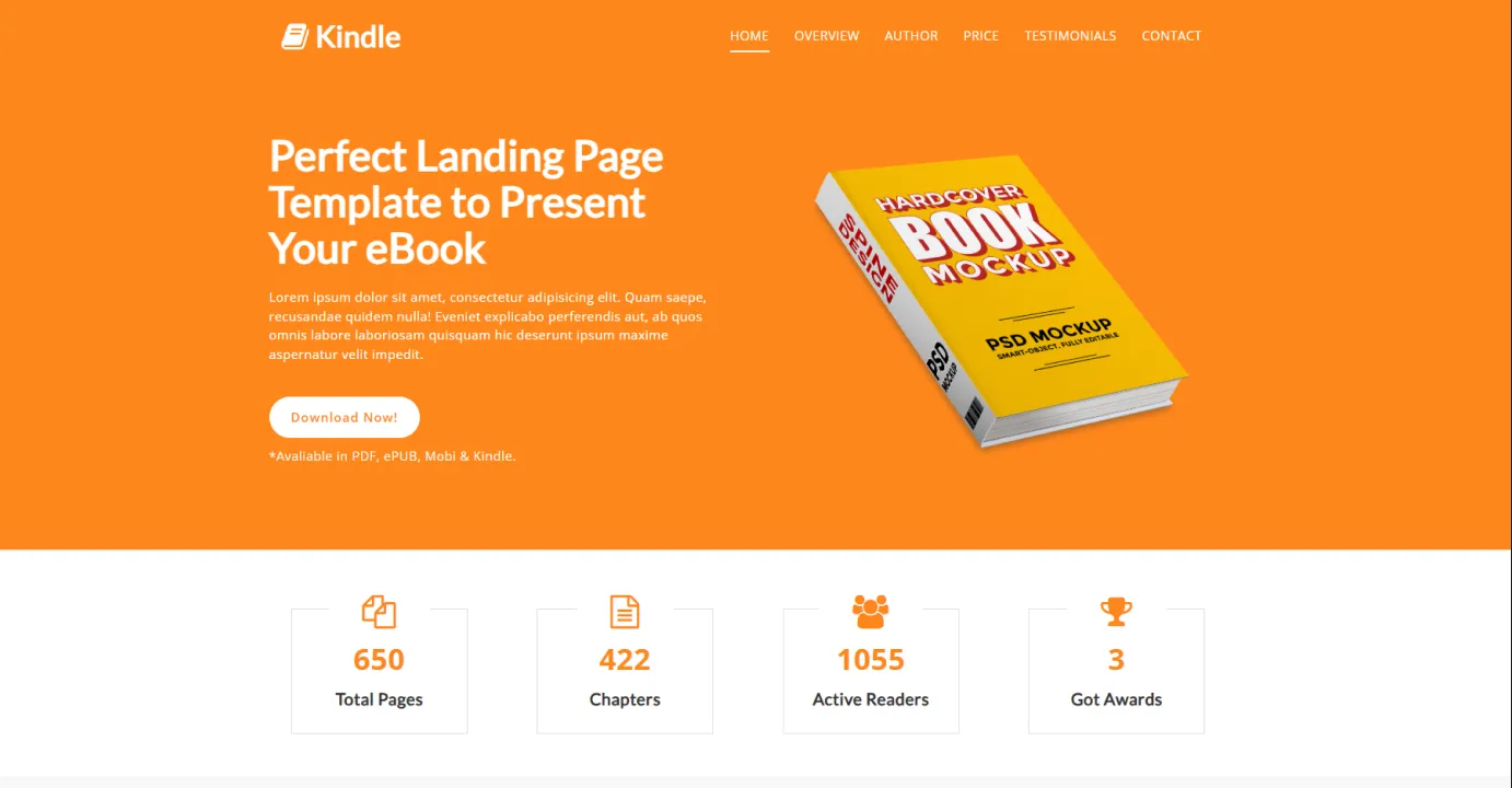 E-book Landing Page (Orange)