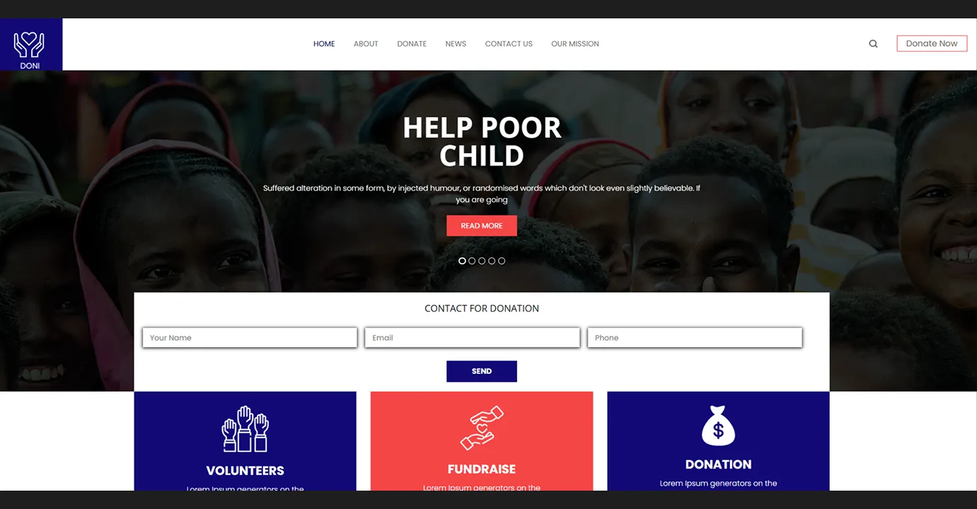 Charity Website Template (Blue 2)