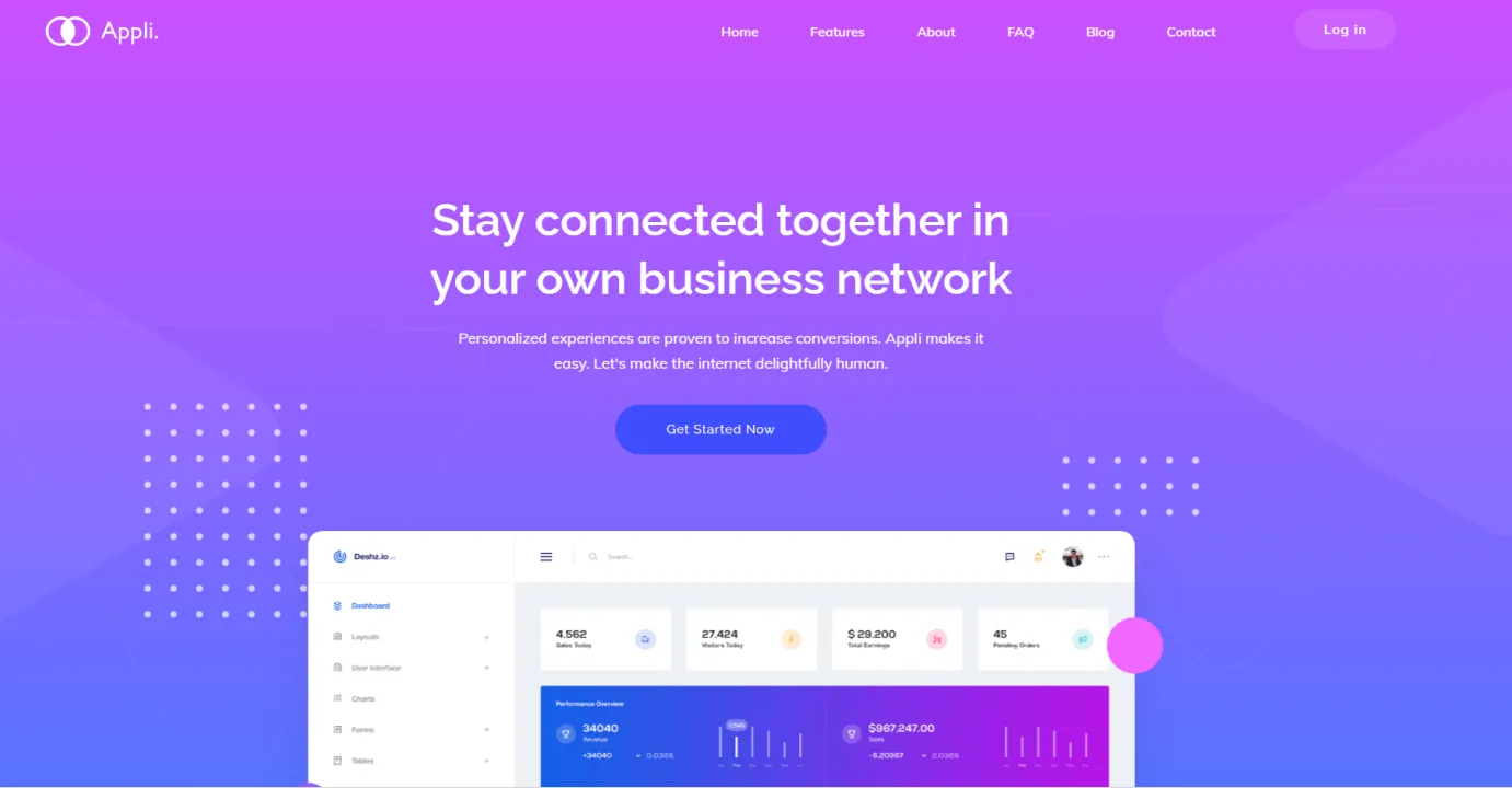 Webapp Website Template (Purple)